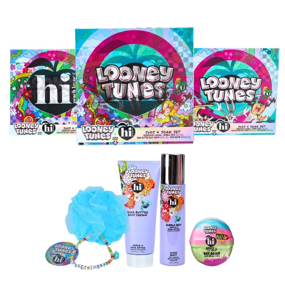 Bath Set Teens & Adults Suds & Soak Hi Peach Layne Set 4 Pc Deluxe Looney Tunes - Picture 8 of 8